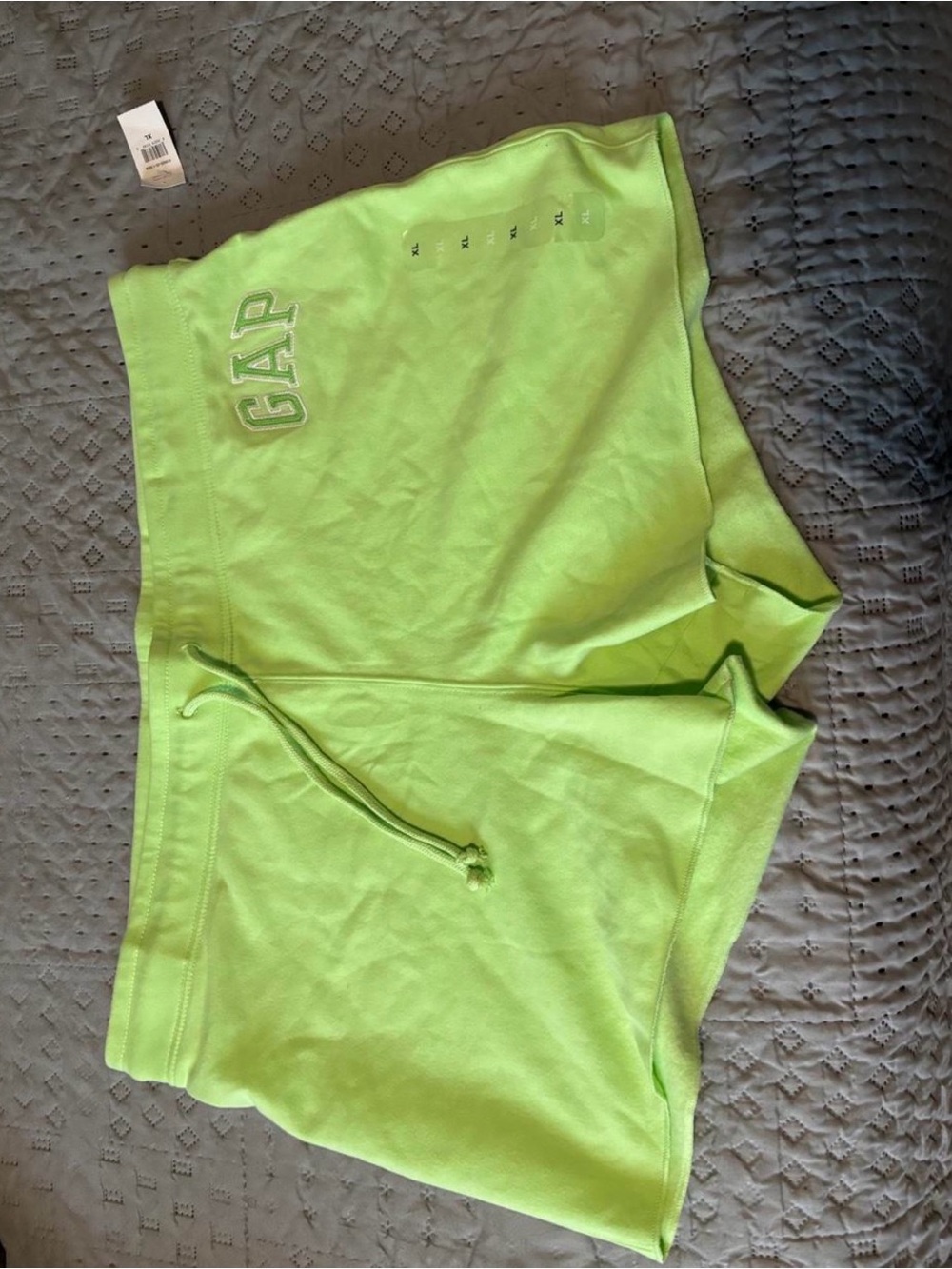 GAP Bright Lime Green Lounge Shorts with Drawstring